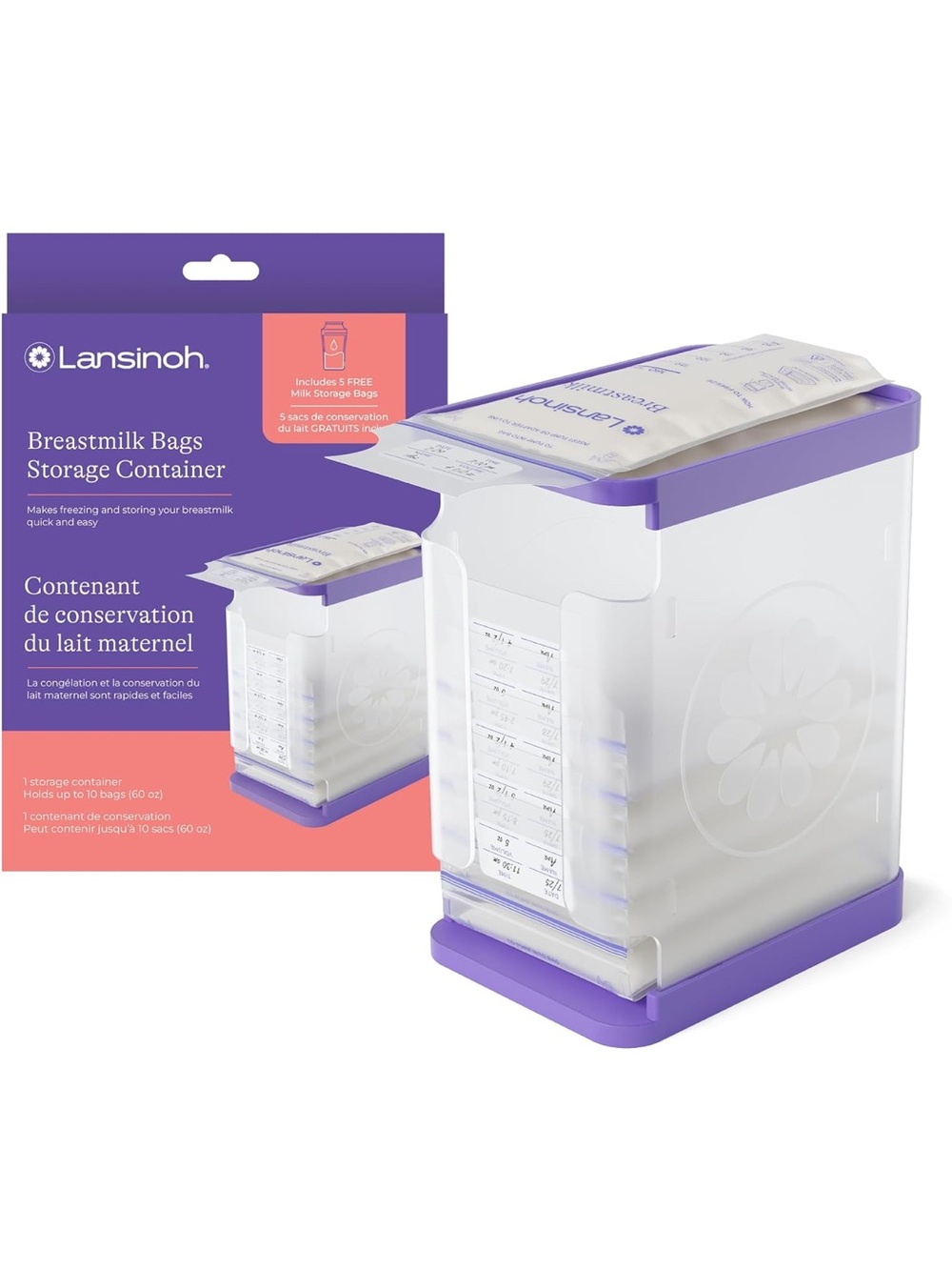 Lansinoh Purple Breastmilk Bags Storage Container